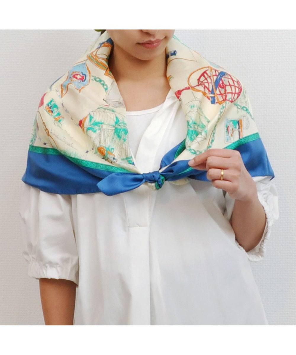 UNBILLION kakatoo アドベンチャー柄シルクスカーフ 