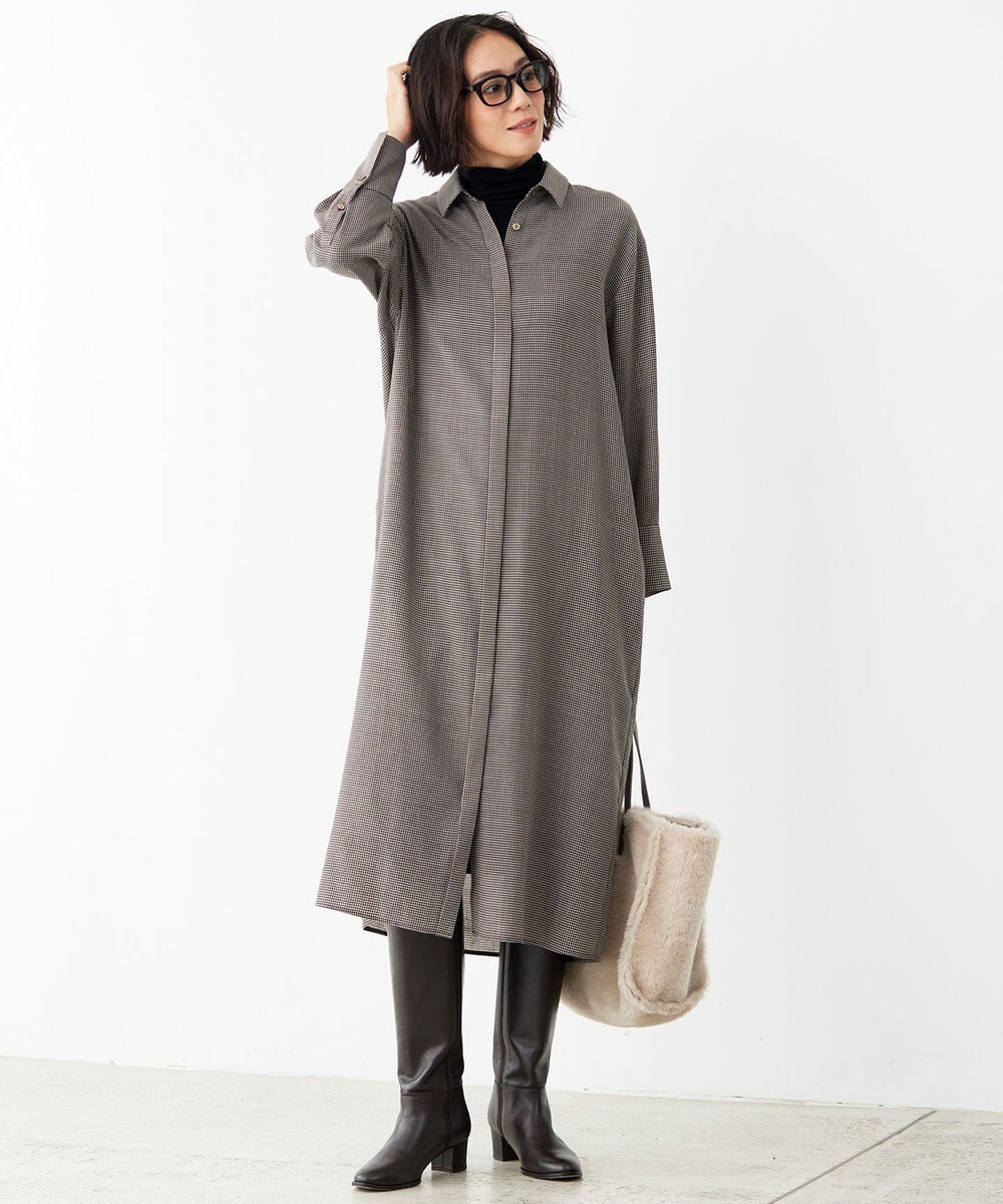 自由区 【洗える】ライトビエラシャツ ワンピース 