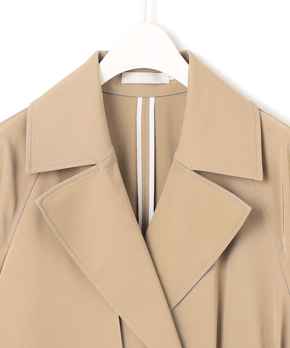 ICB トリアセコットンギャバジン ショートトレンチコート 