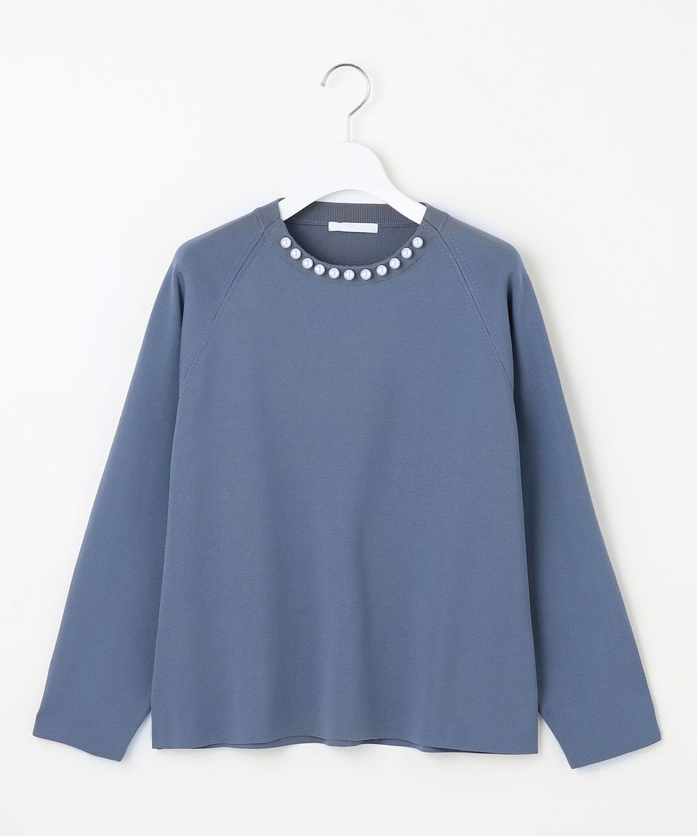 自由区 L 【洗える】パールディティールプルオーバー ニット 