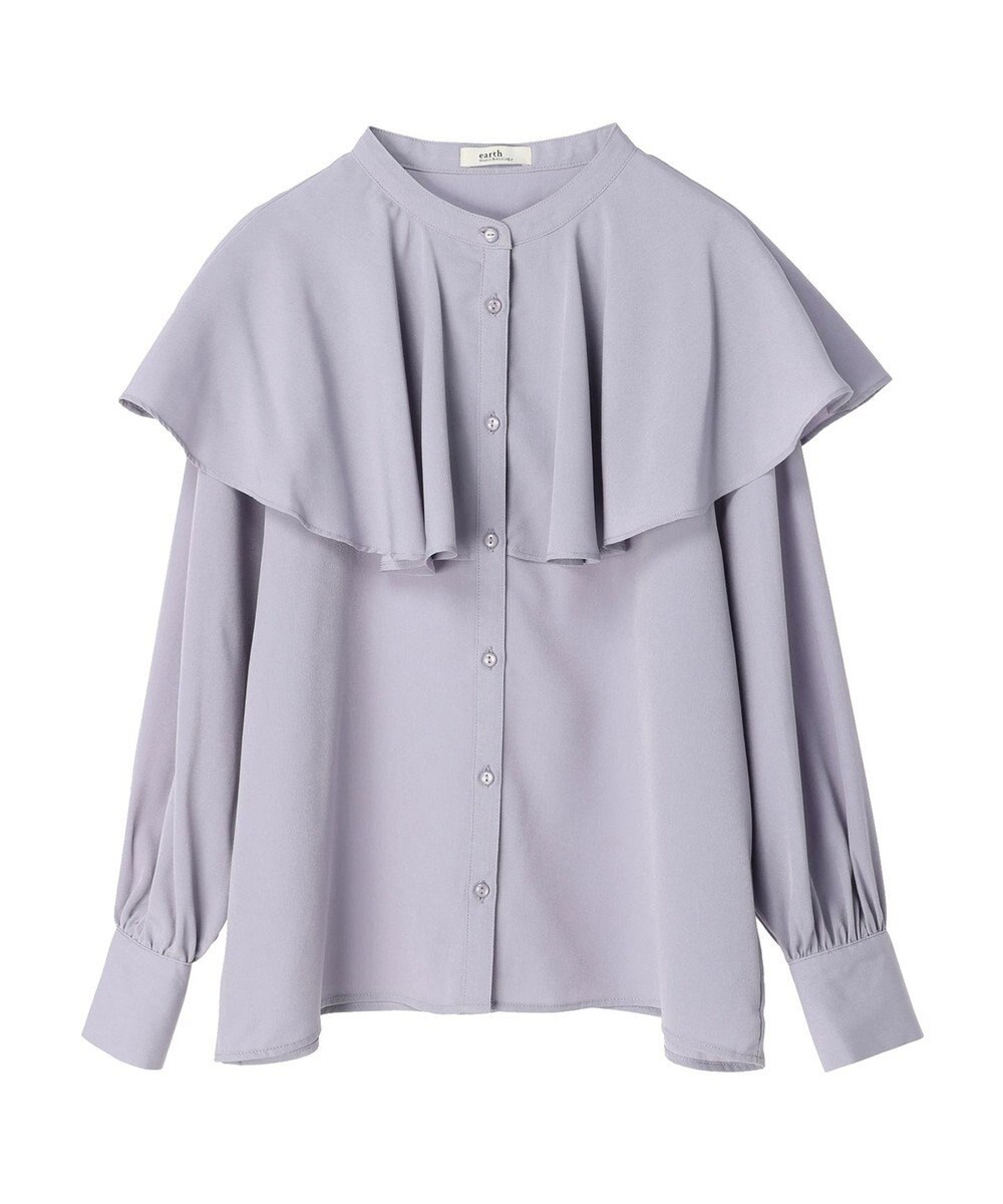 earth music&ecology ケープカラーブラウス 