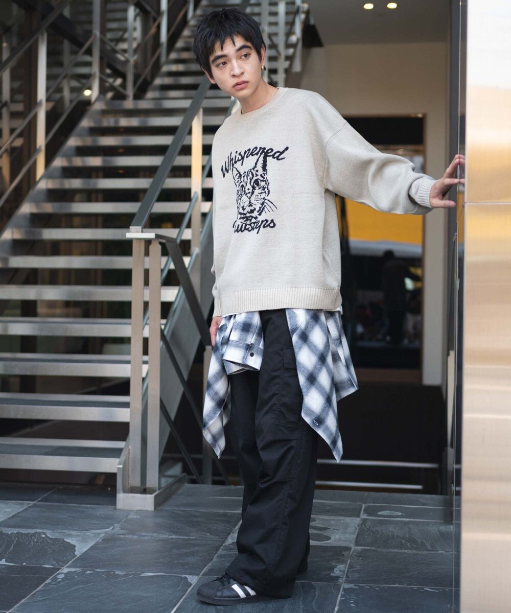 WEGO 【ユニセックス着用ITEM/SMLサイズ展開】ジャガードグラフィックプルオーバー 