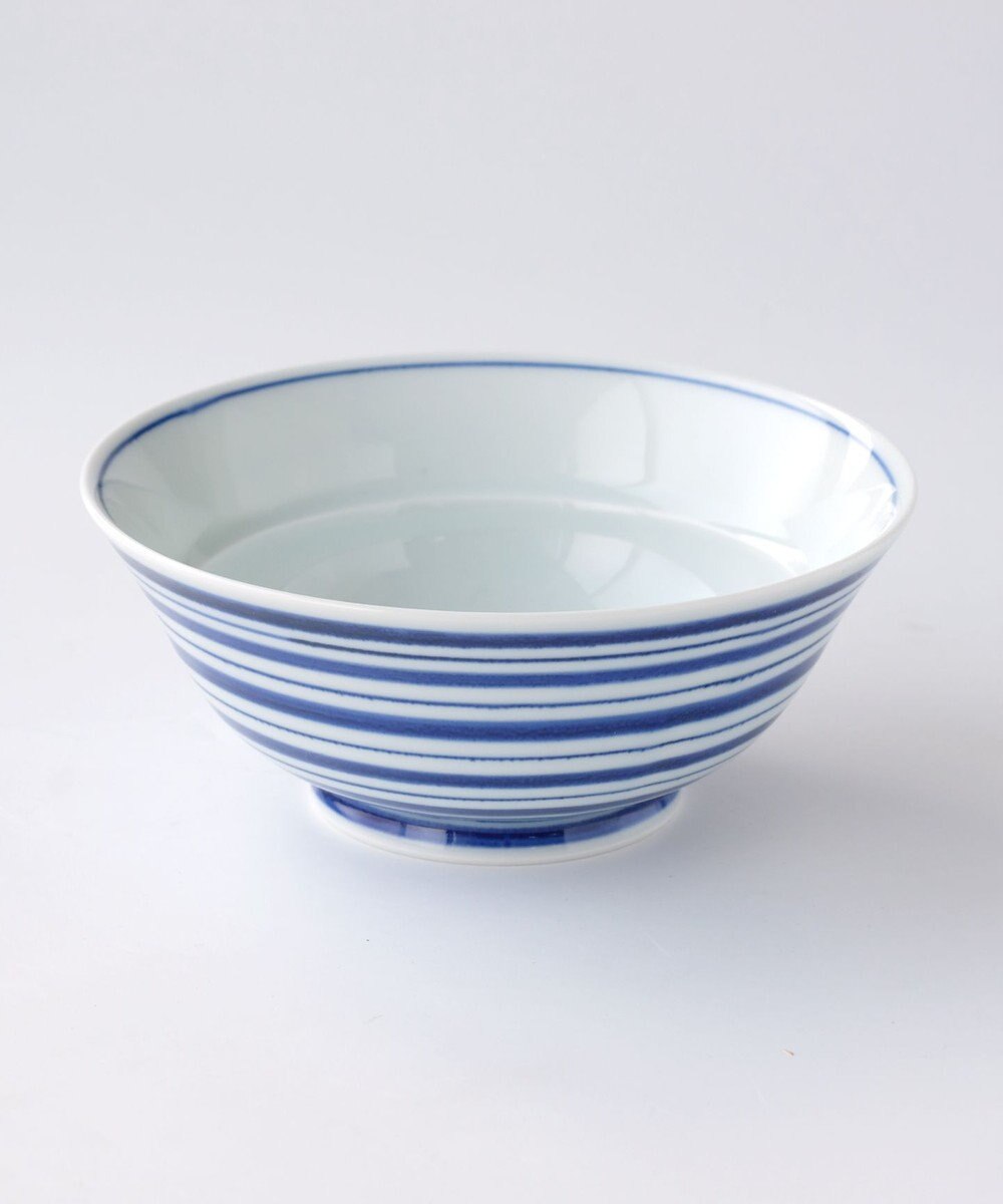 たち吉 【たち吉】おてがる丼ボーダー青〈１個〉波佐見焼 