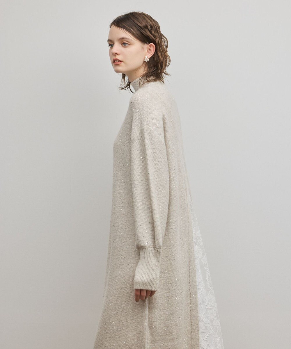 GRACE CONTINENTAL スパンコールニットワンピース 