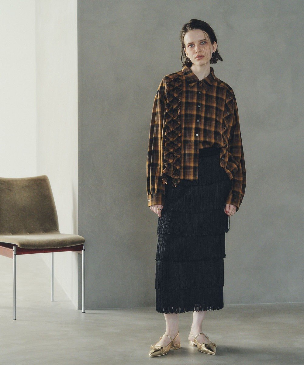 YECCA VECCA フリンジロングスカート 