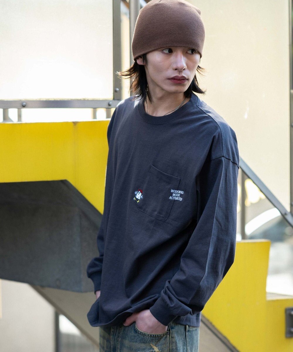 WEGO ポケット刺繍BIG　T（長袖） 