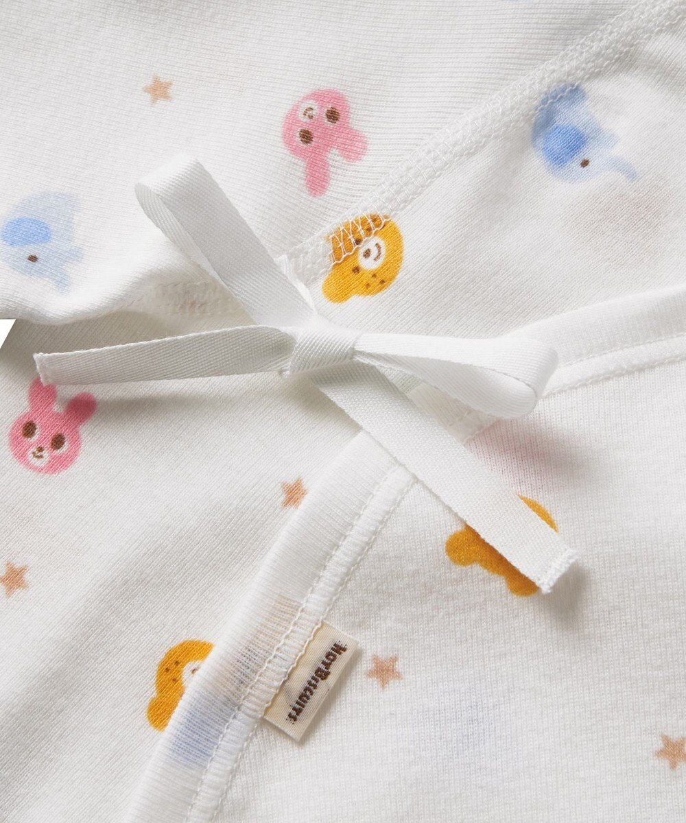 MIKI HOUSE HOT BISCUITS 【50-60cm】 フライス素材の総柄コンビ肌着 