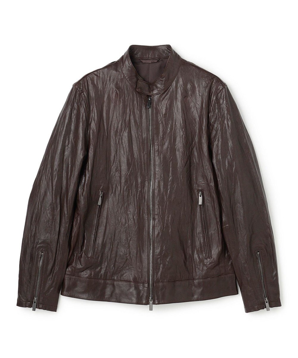 JOSEPH HOMME 【洗い加工】シュリンクエアレザー 　シングルライダースジャケット 