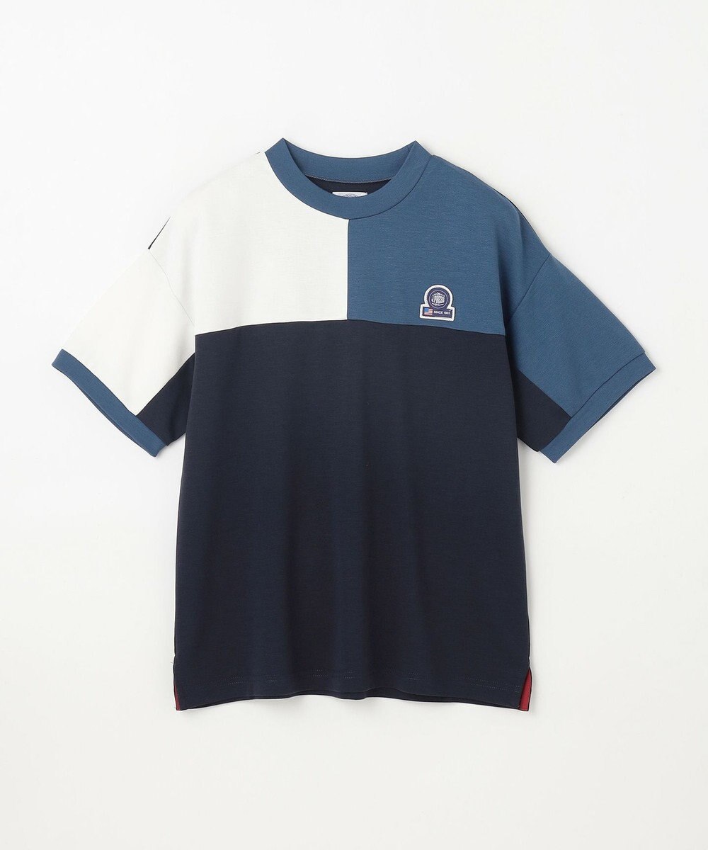 J.PRESS KIDS 【吸水速乾】【140-170cm】ポンチローマ トリコロール 切替Ｔシャツ 