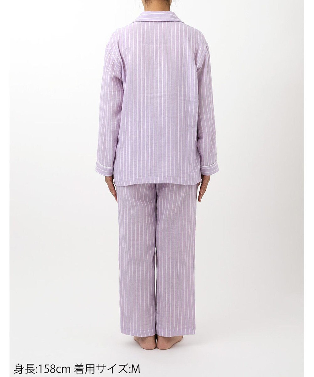 ワコール／睡眠科学 パジャマ 長袖 長ズボン 綿100%(本体) 二重ガーゼ 通気性 上下セット 前開き YDX570 睡眠科学／ワコール 