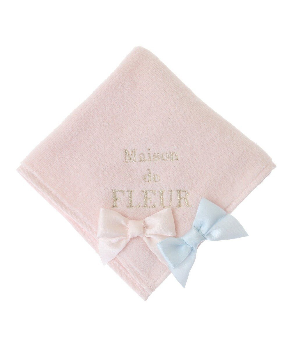 Maison de FLEUR バイカラーリボンタオルハンカチ 