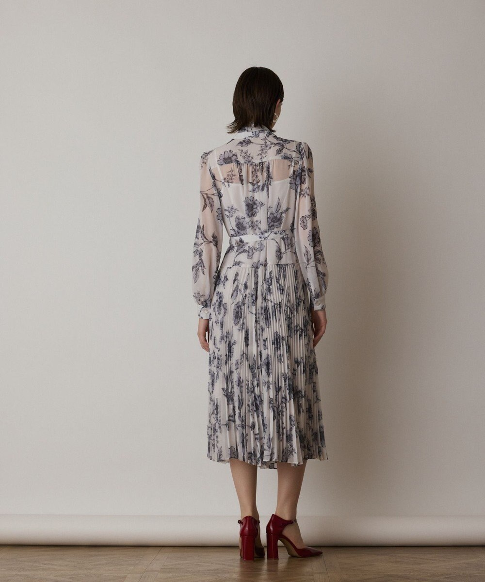 GRACE CONTINENTAL フラワープリントプリーツワンピース 