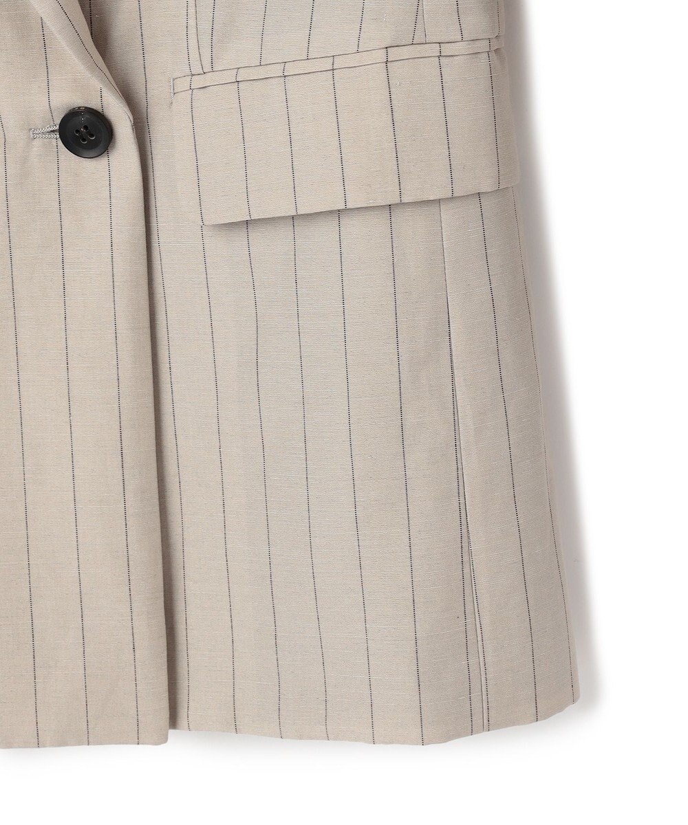 BEIGE， ERYTH / リネンストライプダブルジャケット 