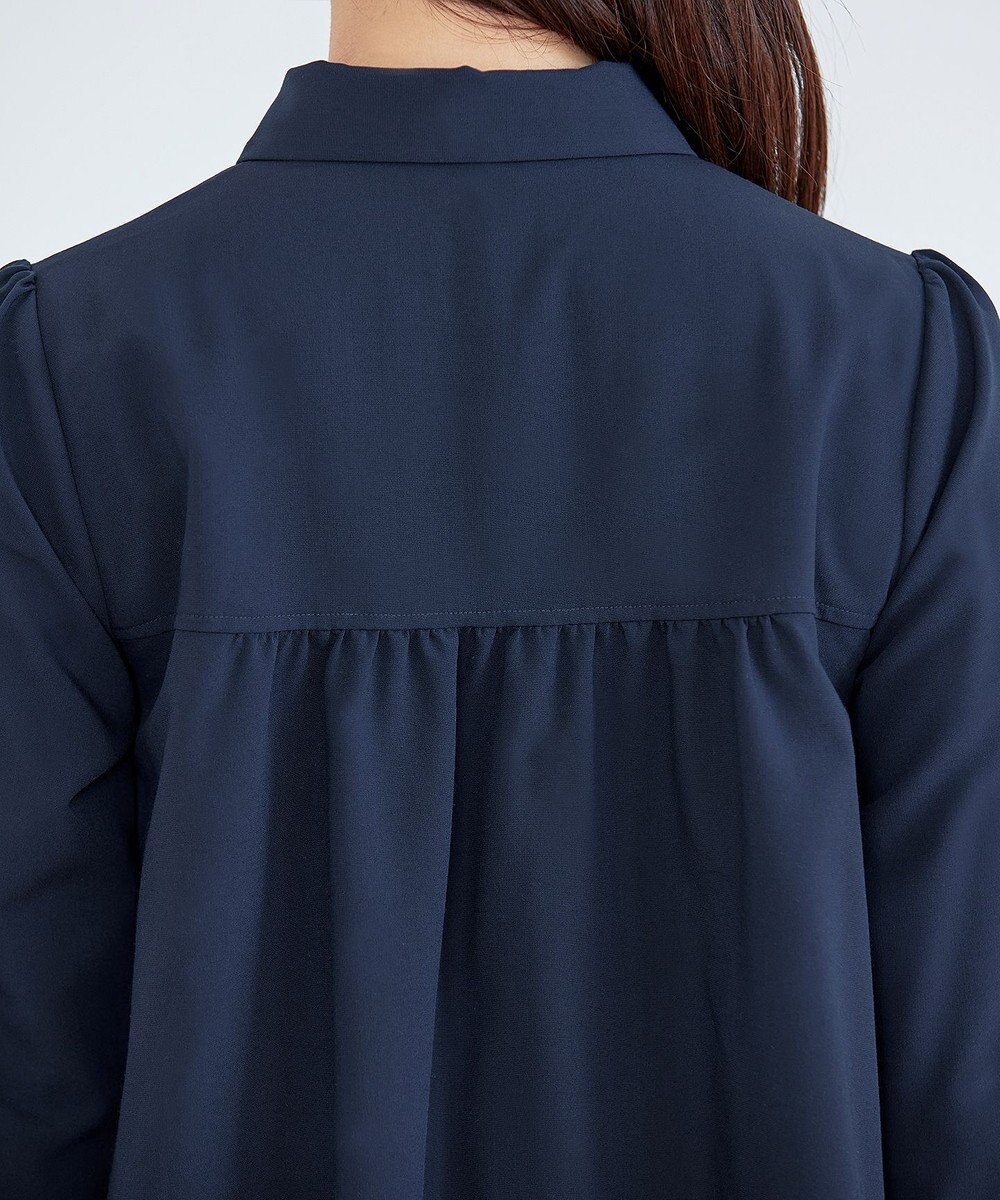 Tiaclasse 【洗える】フレアシャツチュニックブラウス 