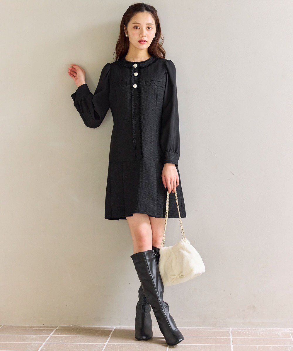 Feroux ツイードミディ ワンピース 