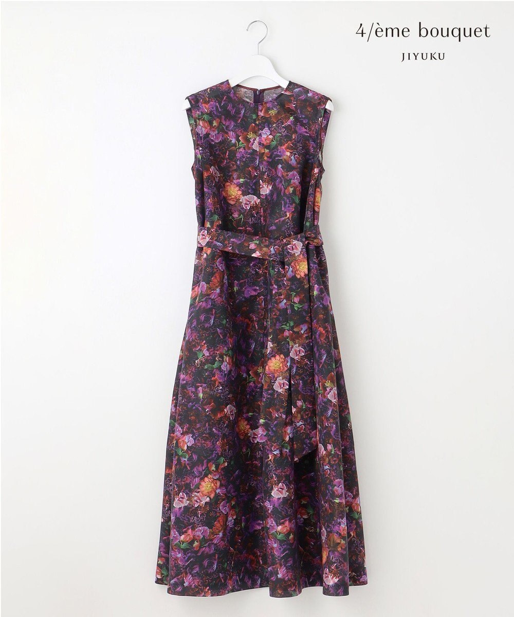自由区 【カトリエムブーケ】フラワープリントフレアワンピース 