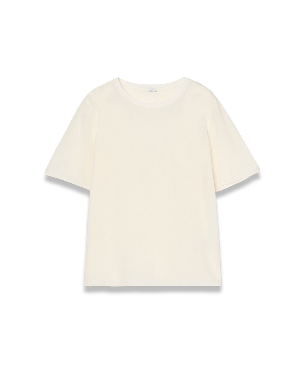 JOSEPH 【FOUNDATIONS】クレープ ド ソワ　シルクTシャツ NEW RUBIN 