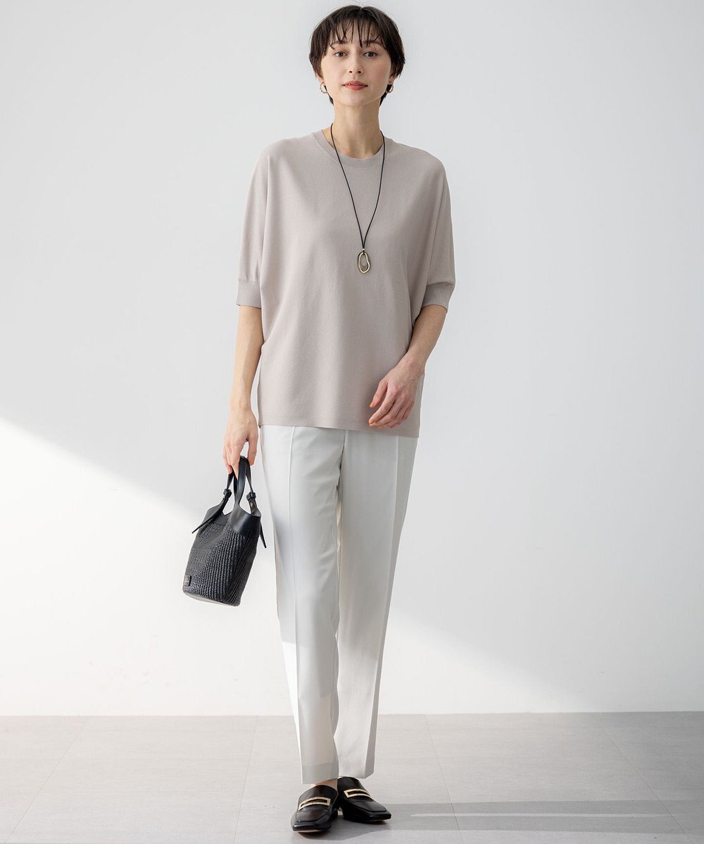 23区 S 【洗える】レーヨンポリエステルストレッチ ドルマン ニット 