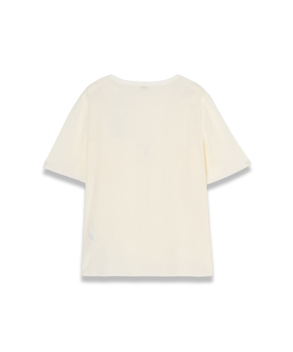 JOSEPH 【FOUNDATIONS】クレープ ド ソワ　シルクTシャツ NEW RUBIN 