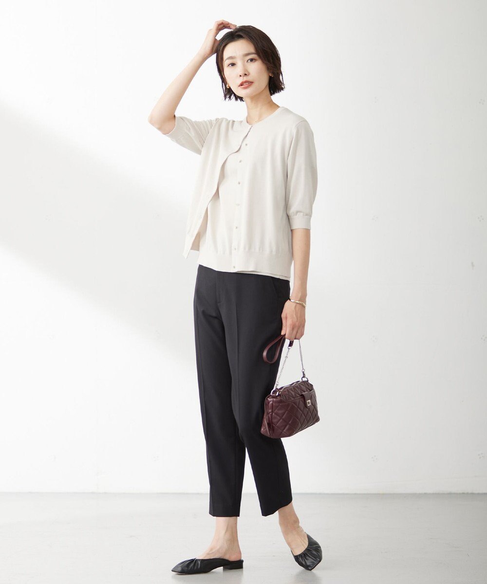 J.PRESS LADIES 【洗える】トロストレッチ テーパード パンツ 