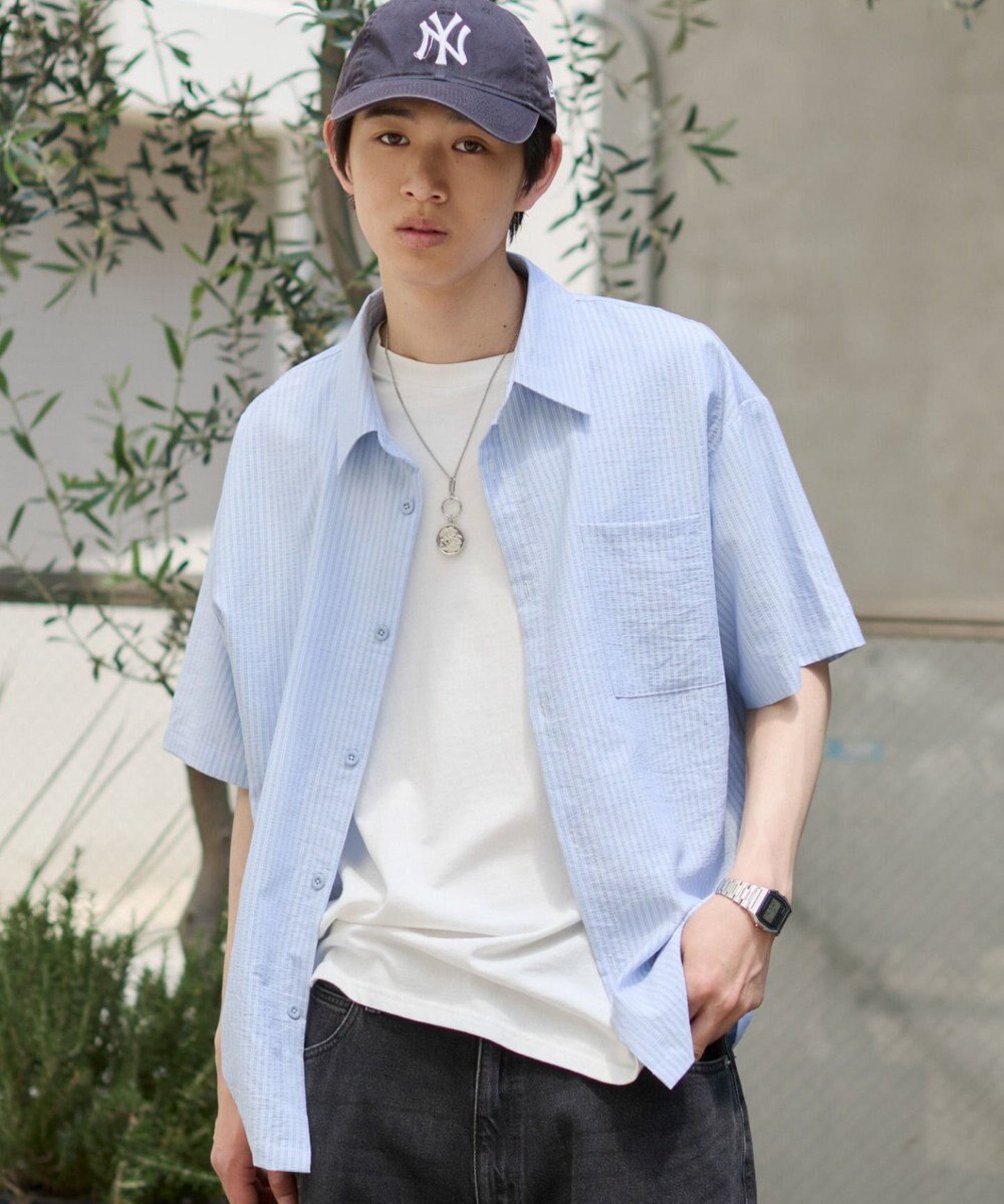 WEGO クロップドSSサッカーストライプシャツ 