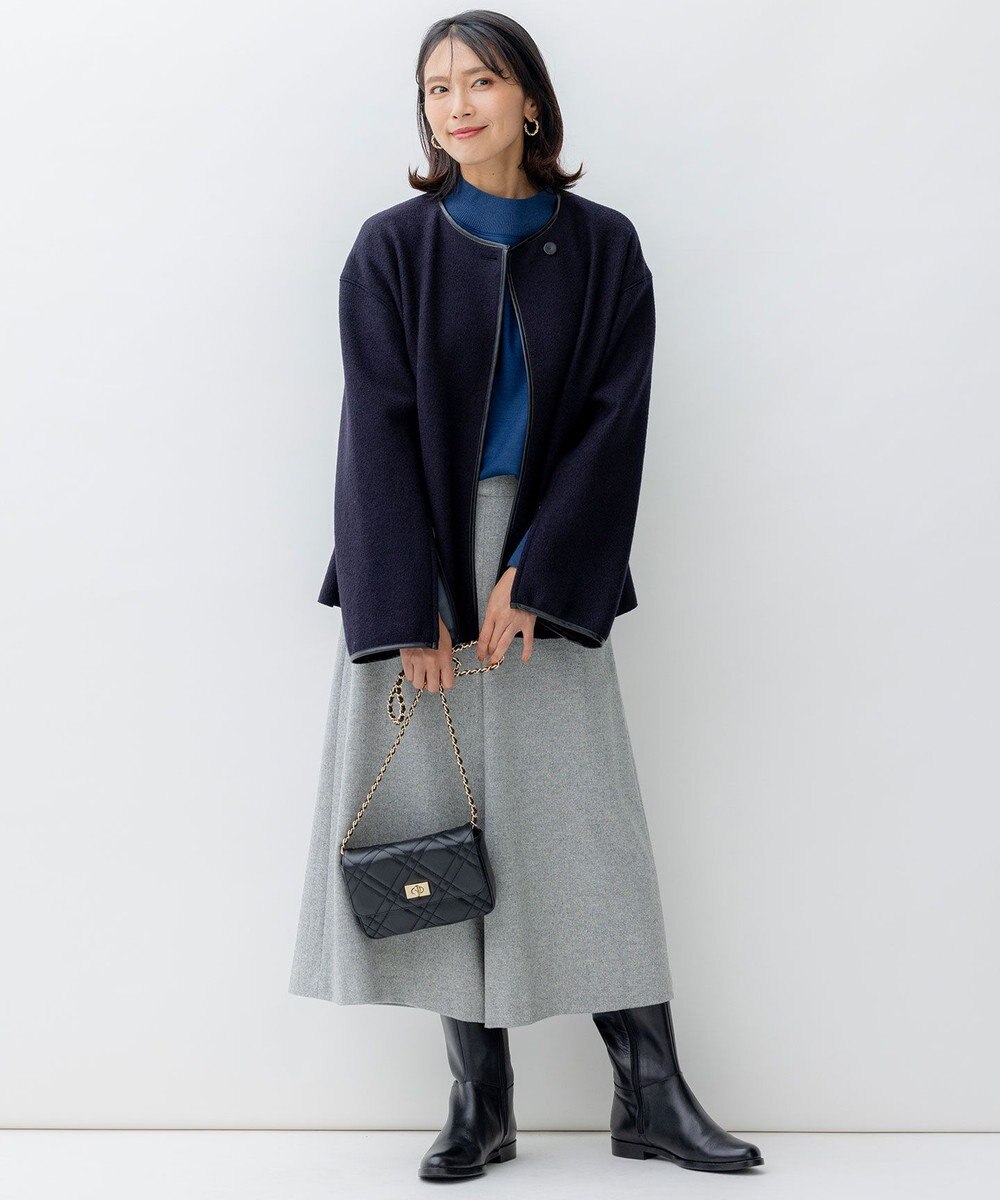 23区 S コンプレストパイル ノーカラー アウター 