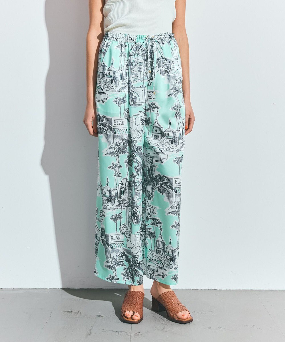 GRACE CONTINENTAL リゾートプリントイージーパンツ 