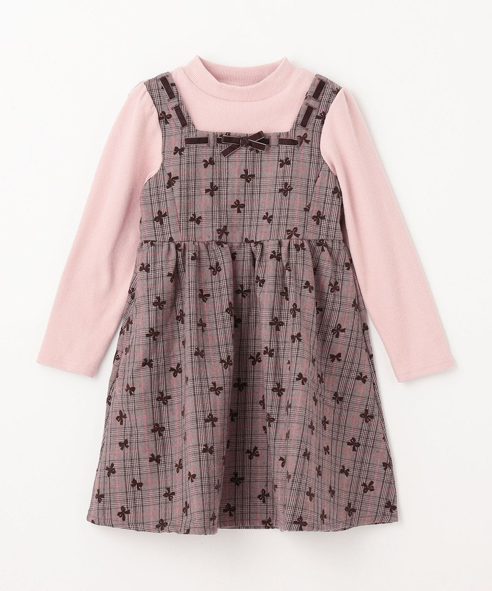ANY KIDS チェック柄 ドッキング ワンピース 
