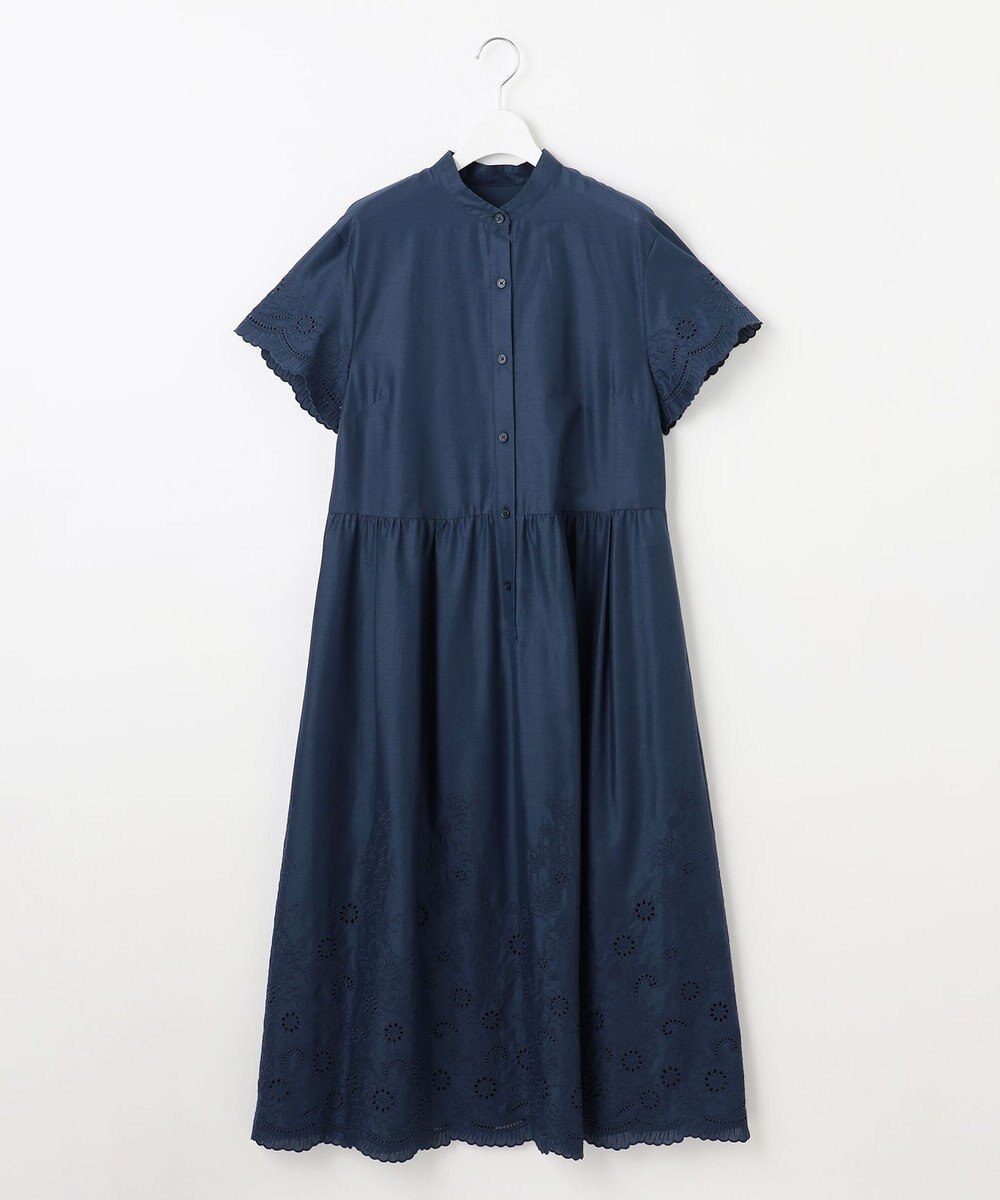 自由区 【カタログ掲載・接触冷感・洗える】エンブロイダリーローンシャツ ワンピース 