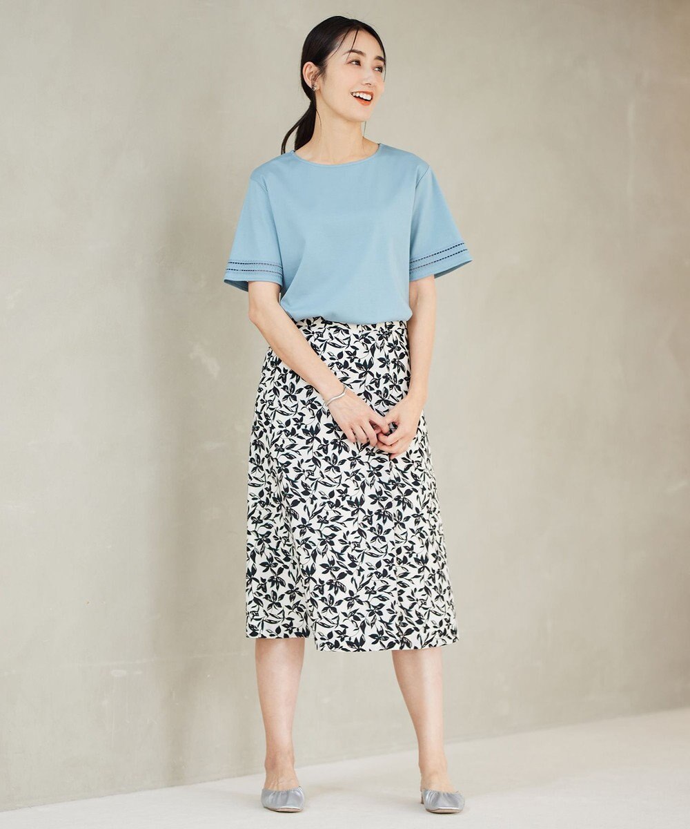 J.PRESS LADIES S 【洗える】ボタニカルプリント スカート 