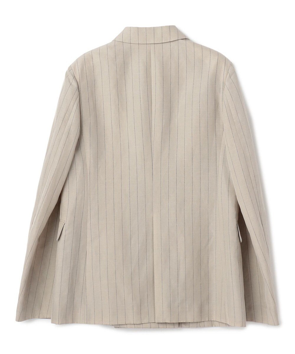 BEIGE， ERYTH / リネンストライプダブルジャケット 