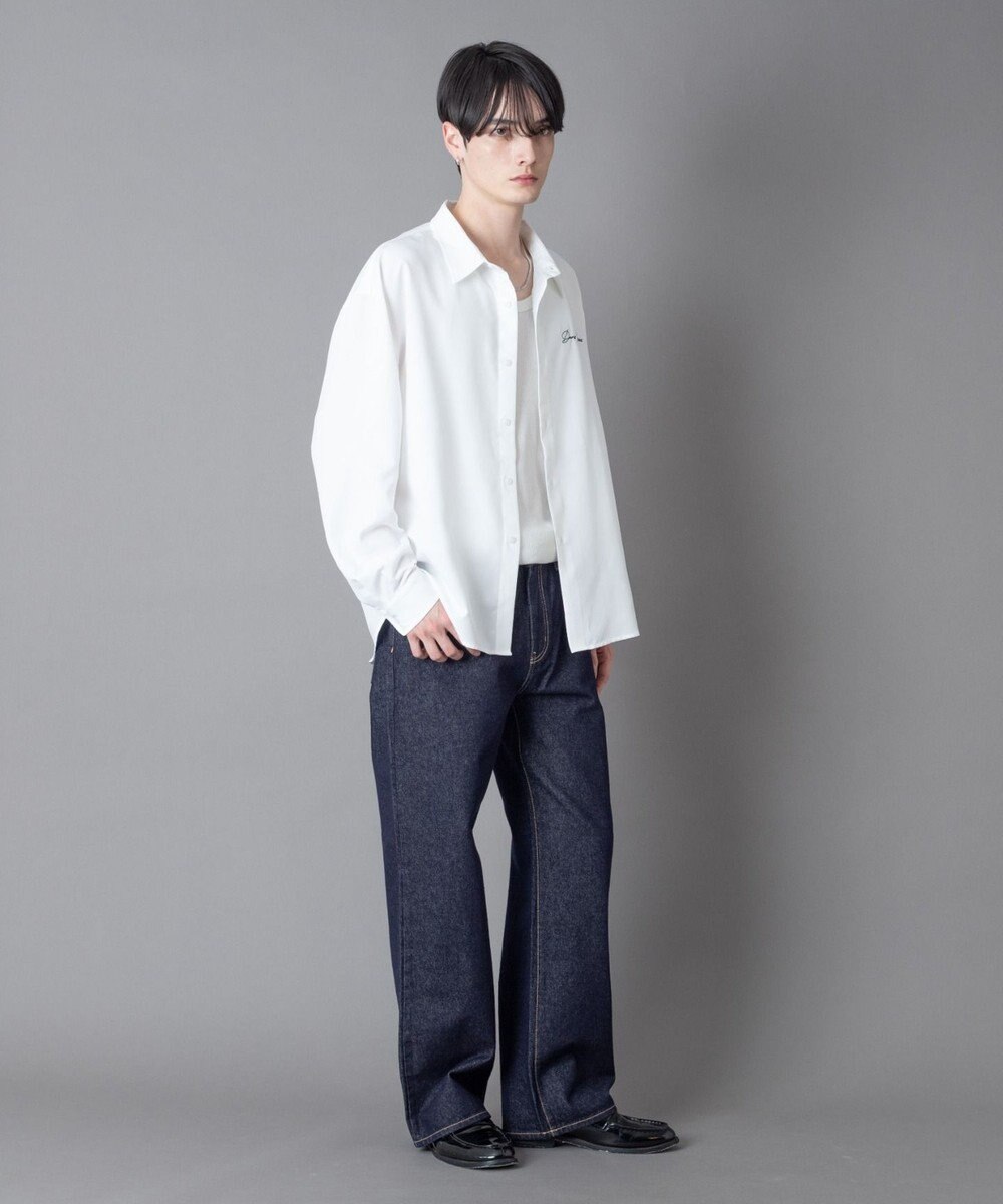 WEGO ワンポイントルーズシャツ（LS） 