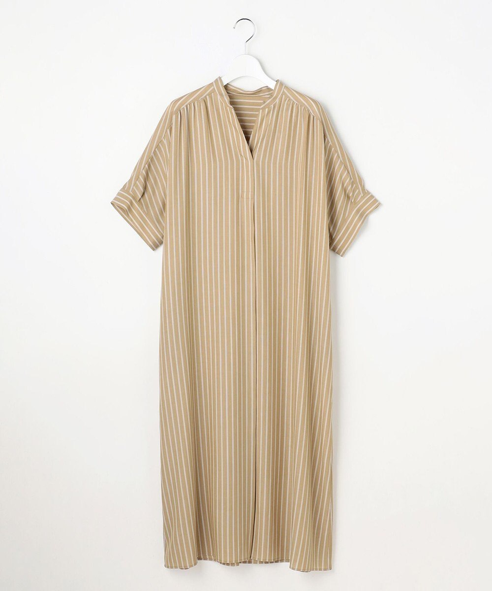 自由区 【接触冷感・UVケア・抗菌防臭・洗える】リヨセルポプリンシャツ ワンピース 