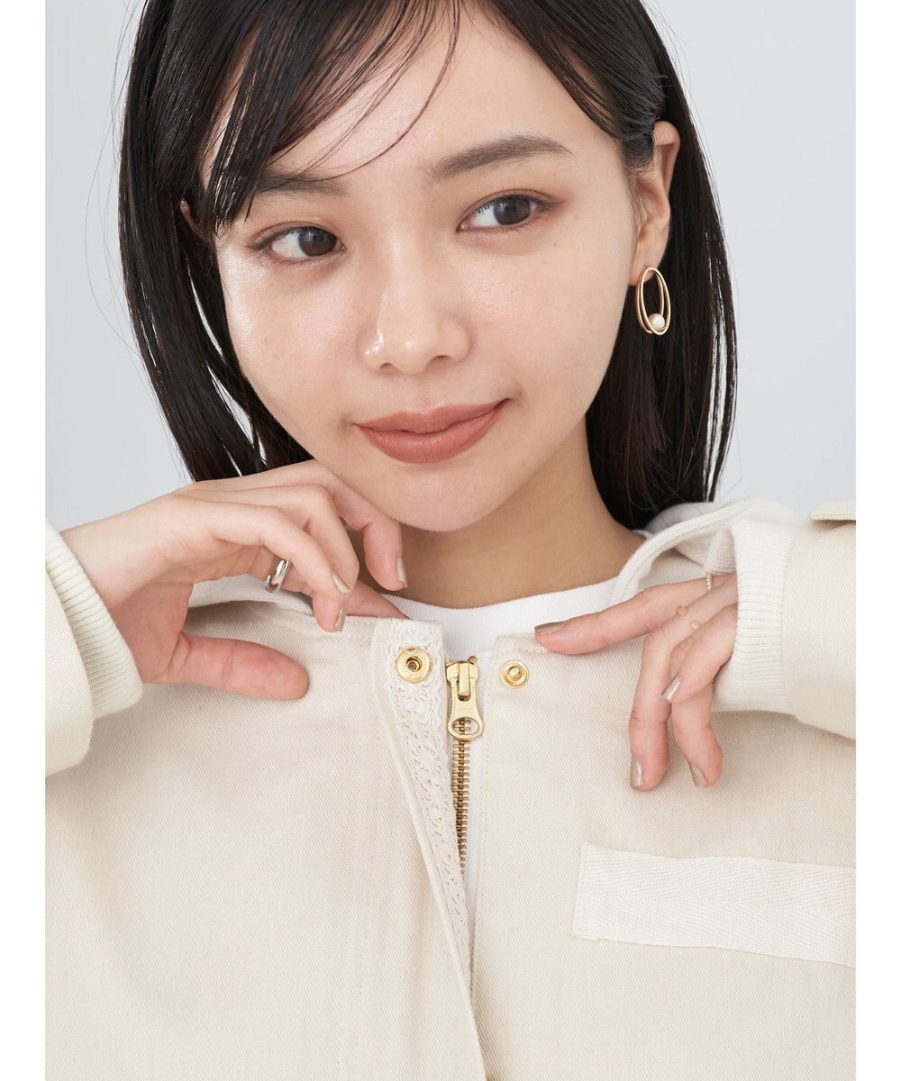 earth music&ecology パーカー付きミリタリーブルゾン 