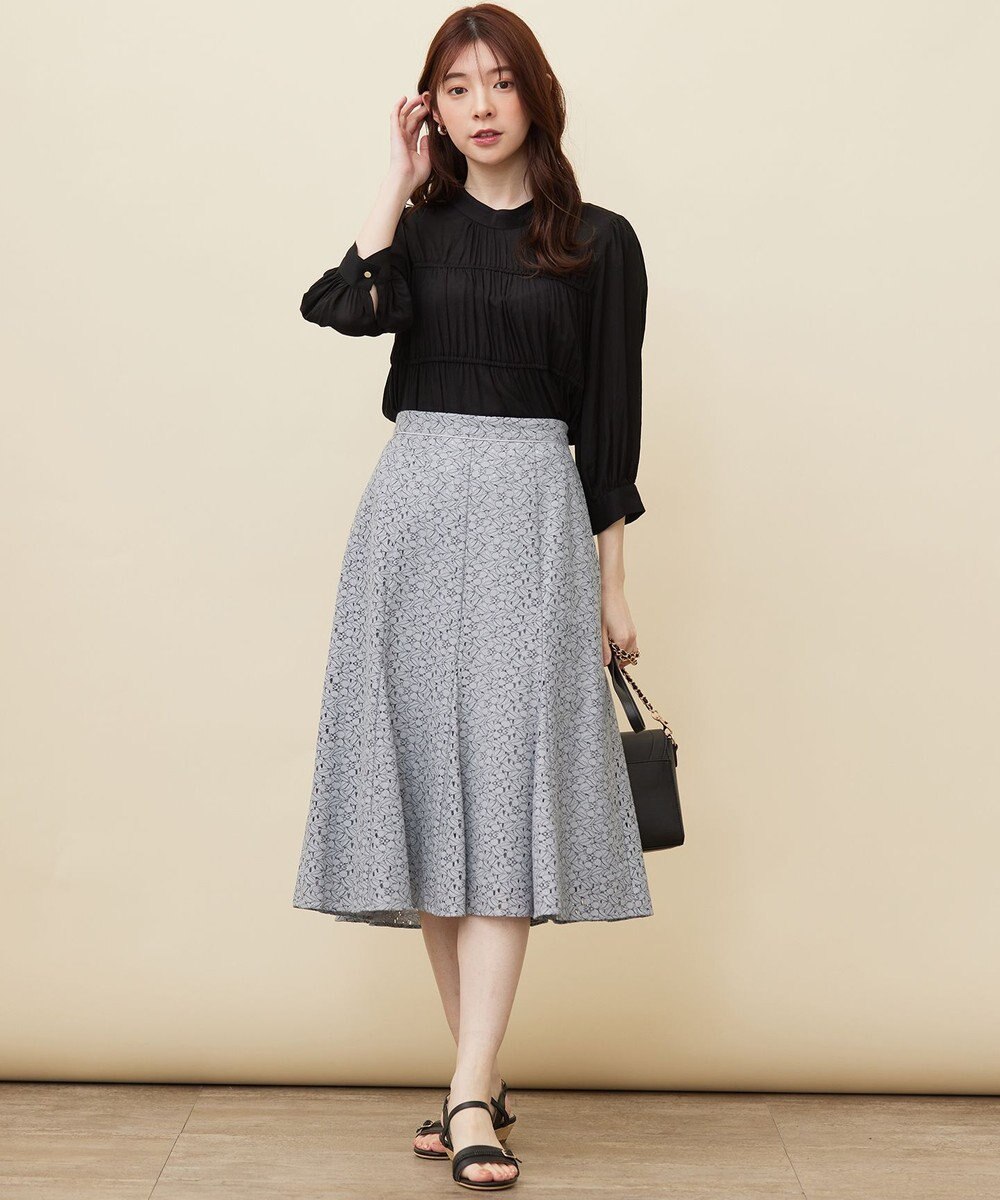 ANY SIS 【洗える】シャーリングシアー ブラウス 