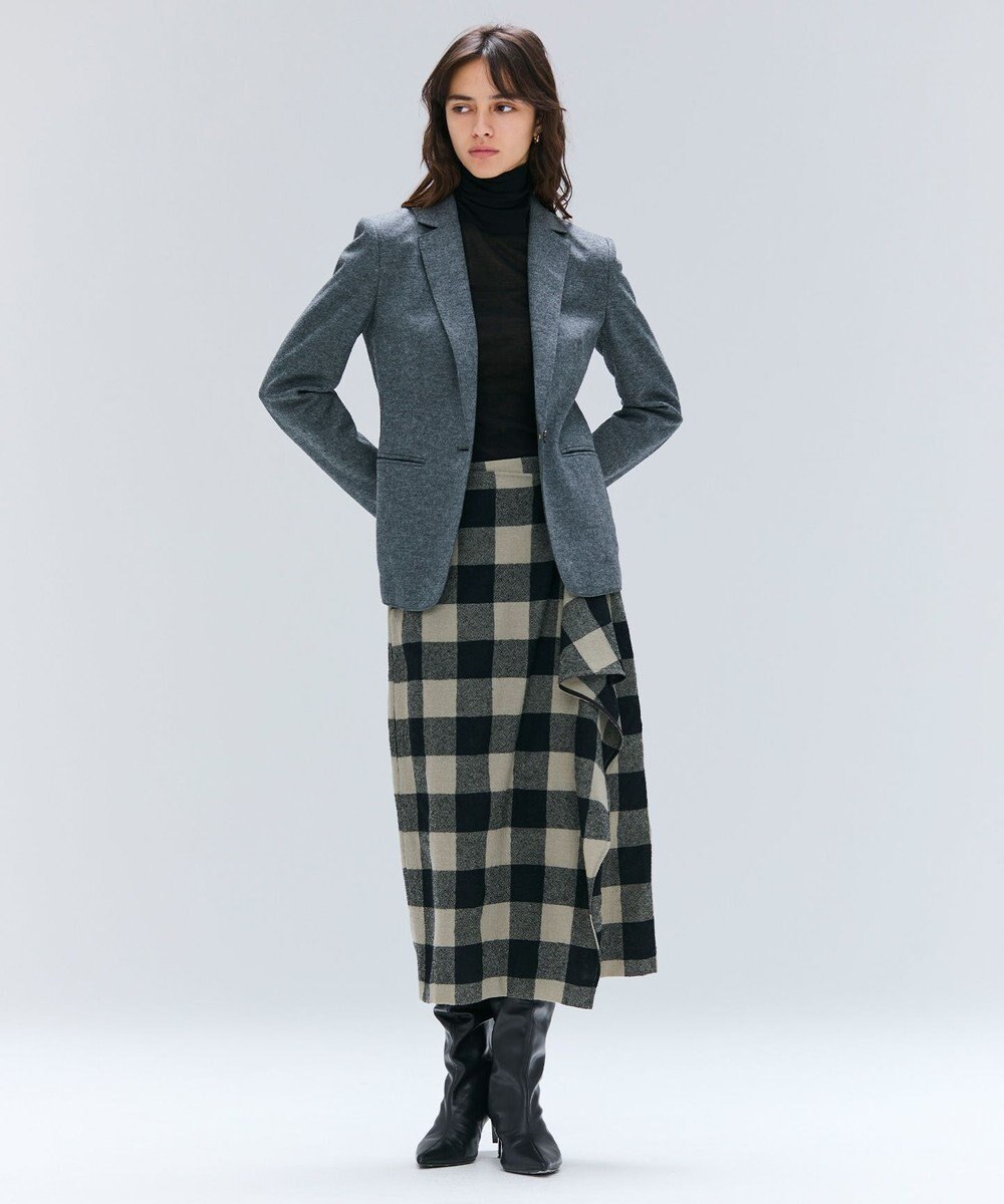 BEIGE， 【洗える・GISELe 10月号掲載】FORD / ウール配色メローハイネックカットソー 