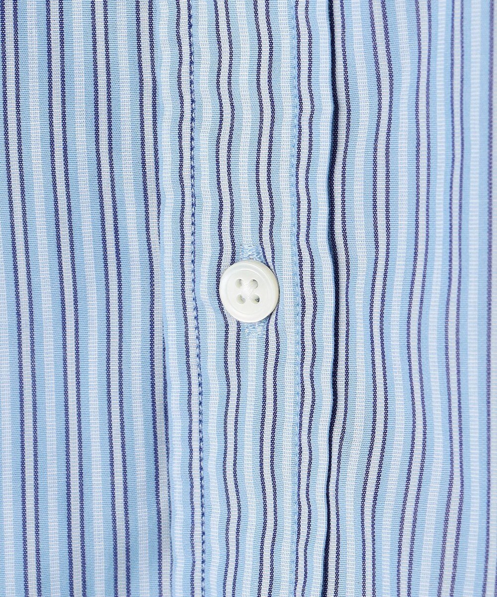 J.PRESS MEN 【WEB・一部店舗限定】コットンブロードストライプ バンドカラーシャツ 