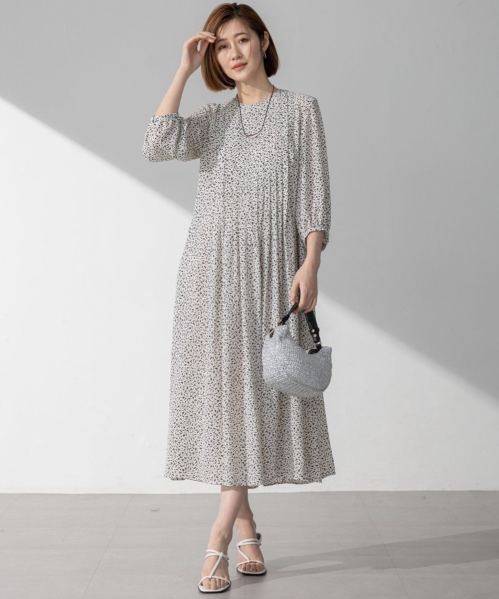 23区 L 【接触冷感/吸水速乾/洗える】ペインティングプリント ワンピース 