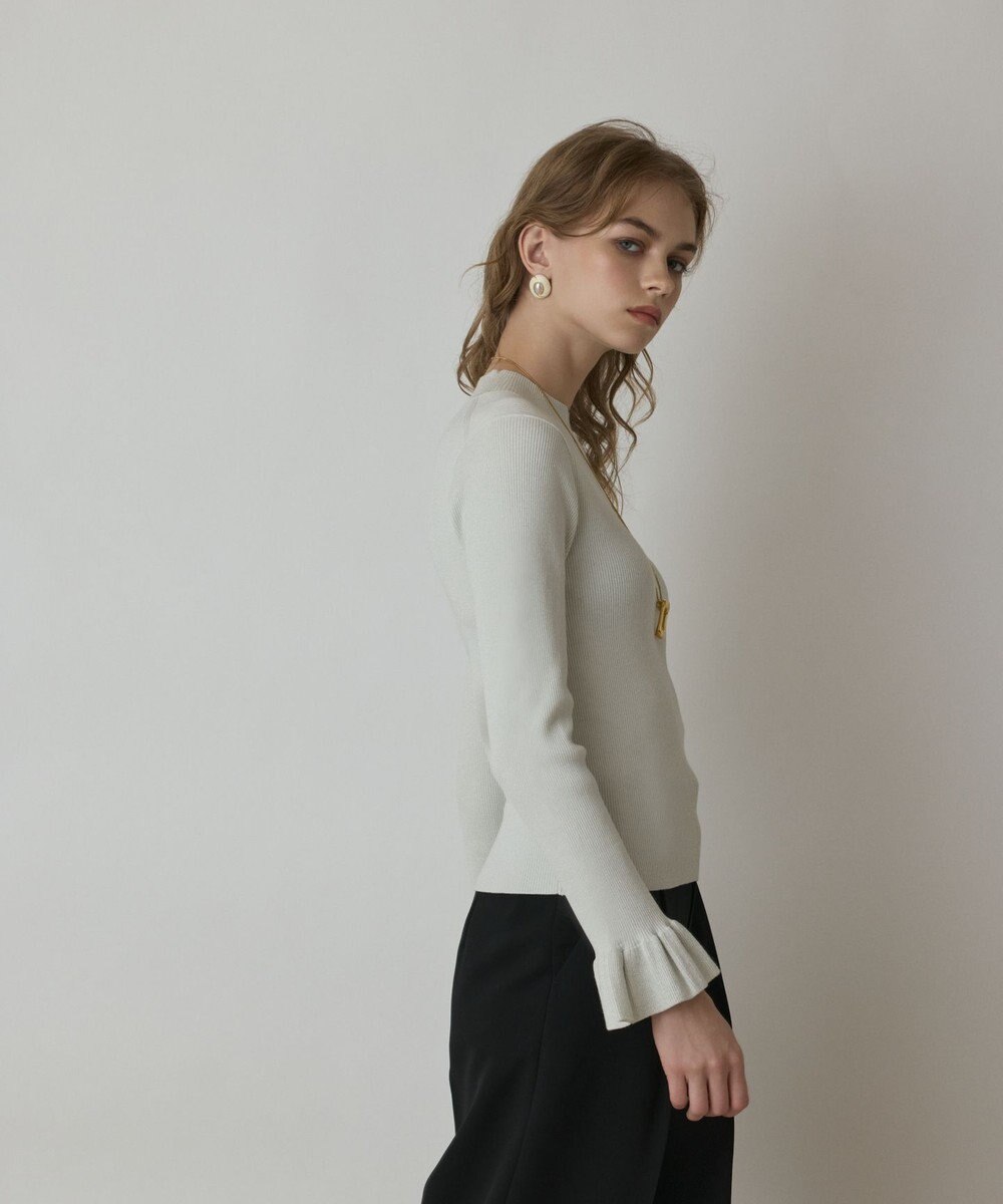 GRACE CONTINENTAL ラメリブニットトップ 