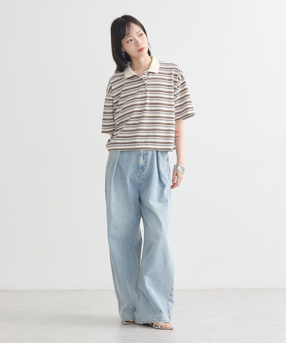 earth music&ecology レトロボーダーポロシャツ 