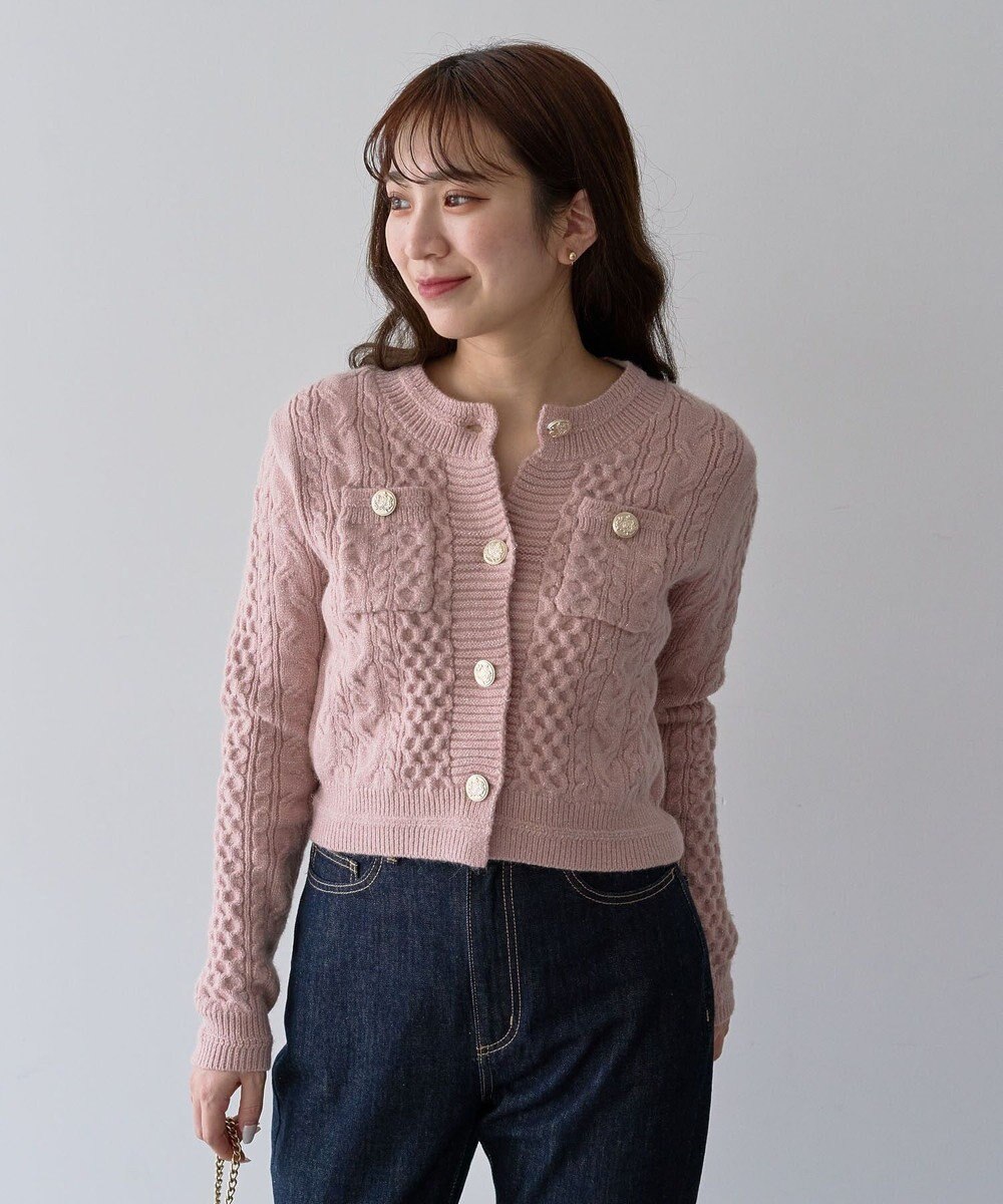 Green Parks ・ｓｗｉｎｇ　ｂｙ　ケーブルニットカーディガン 