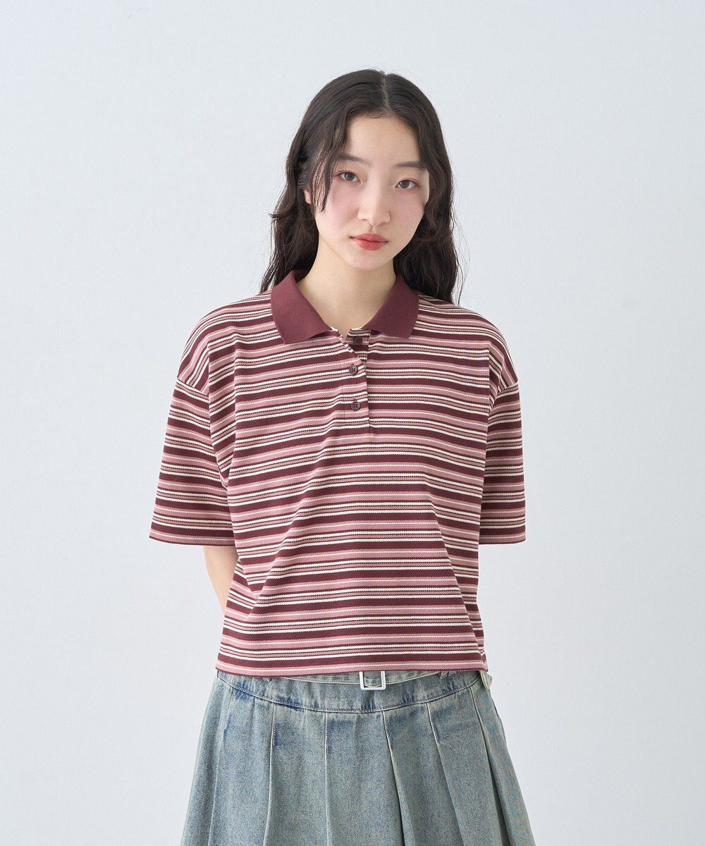 earth music&ecology レトロボーダーポロシャツ 