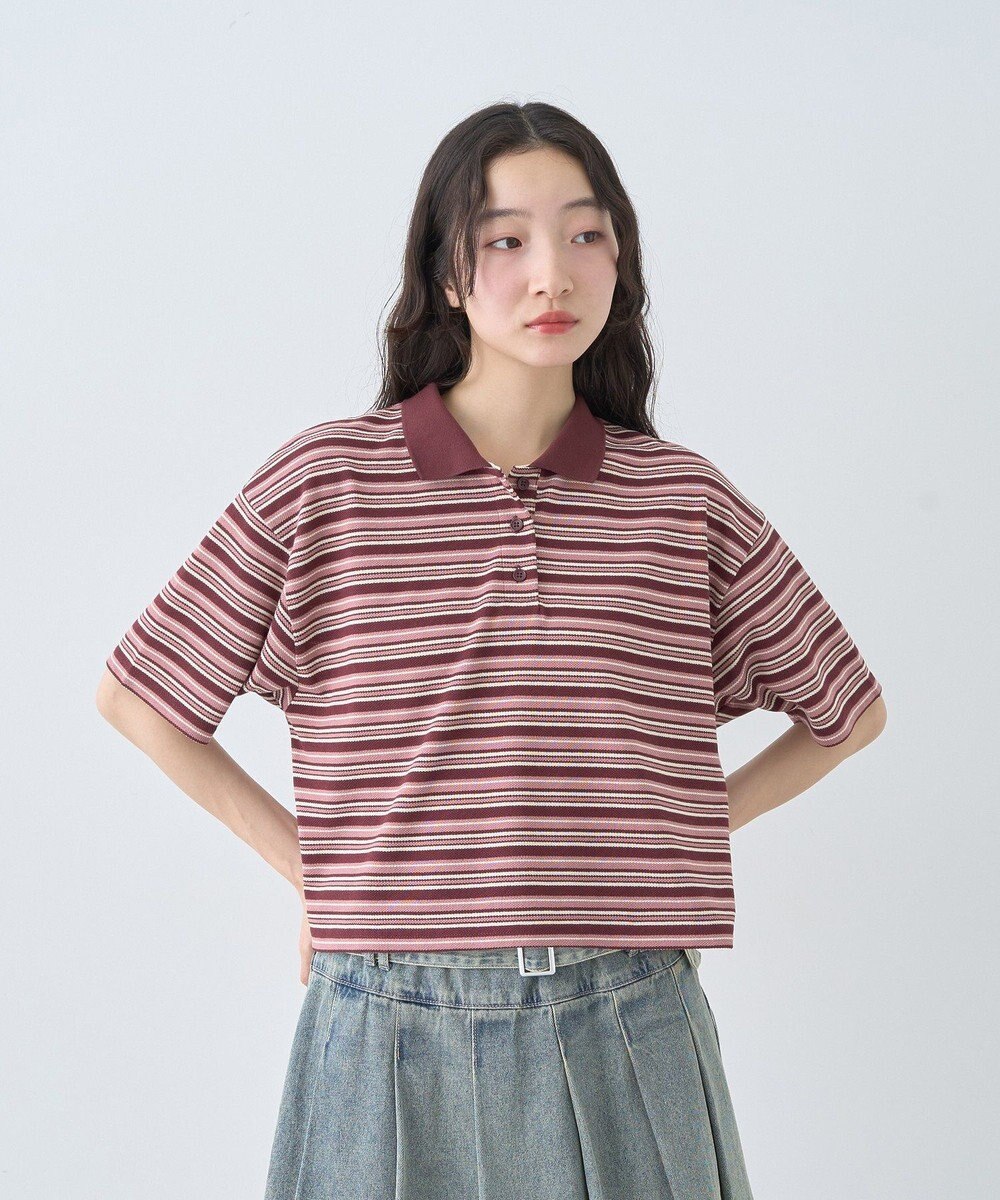 earth music&ecology レトロボーダーポロシャツ 