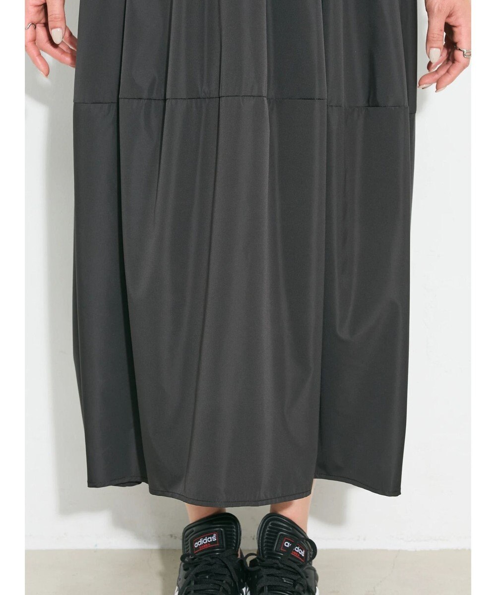 Green Parks ランタン型ニットドッキングタフタワンピース 