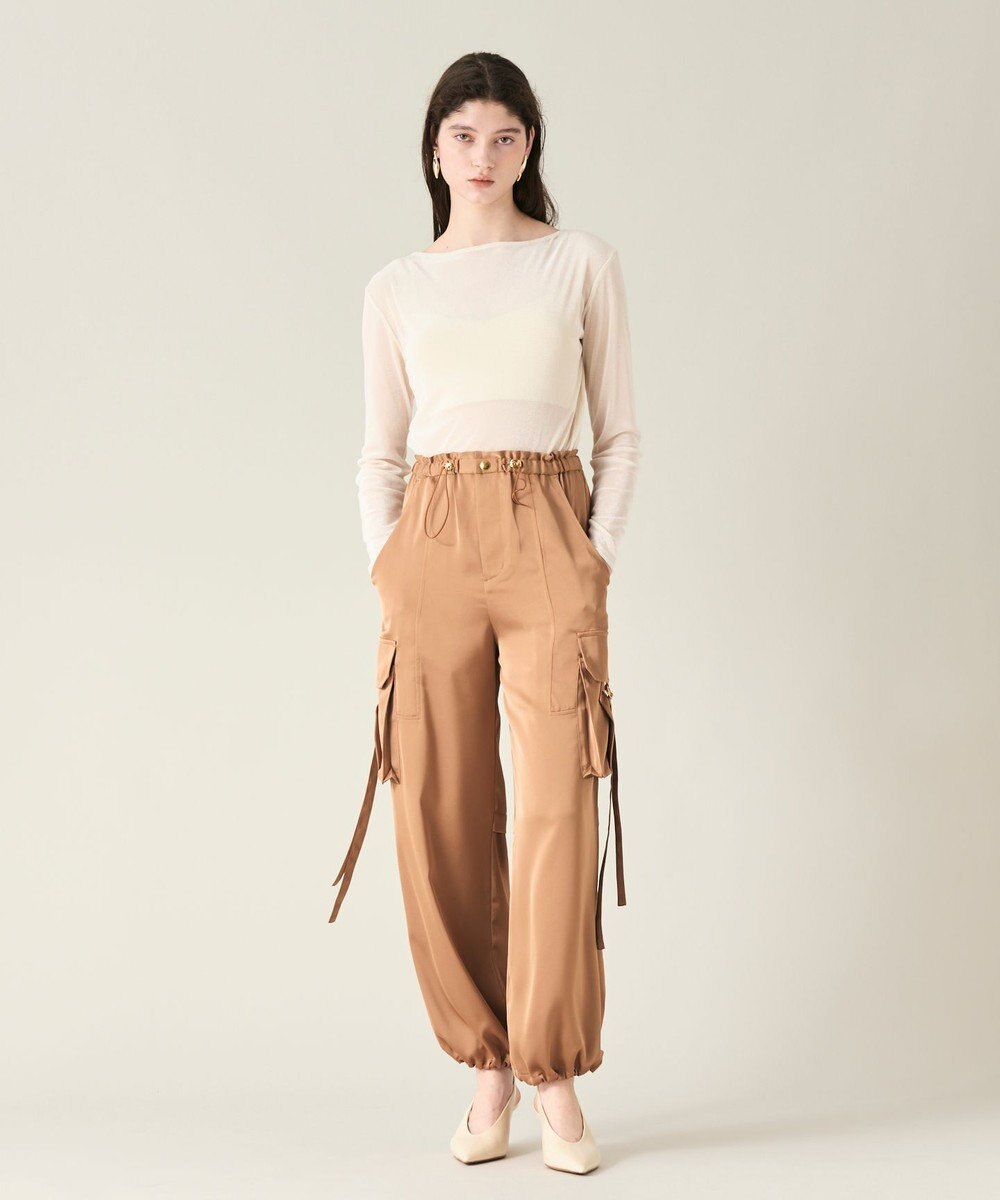 GRACE CONTINENTAL サテンカーゴパンツ 