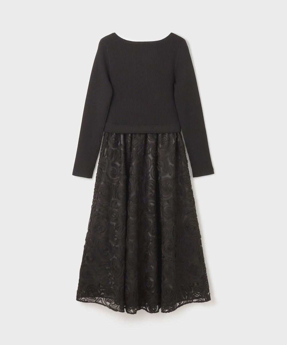 GRACE CONTINENTAL テープ刺繍ニットワンピース 