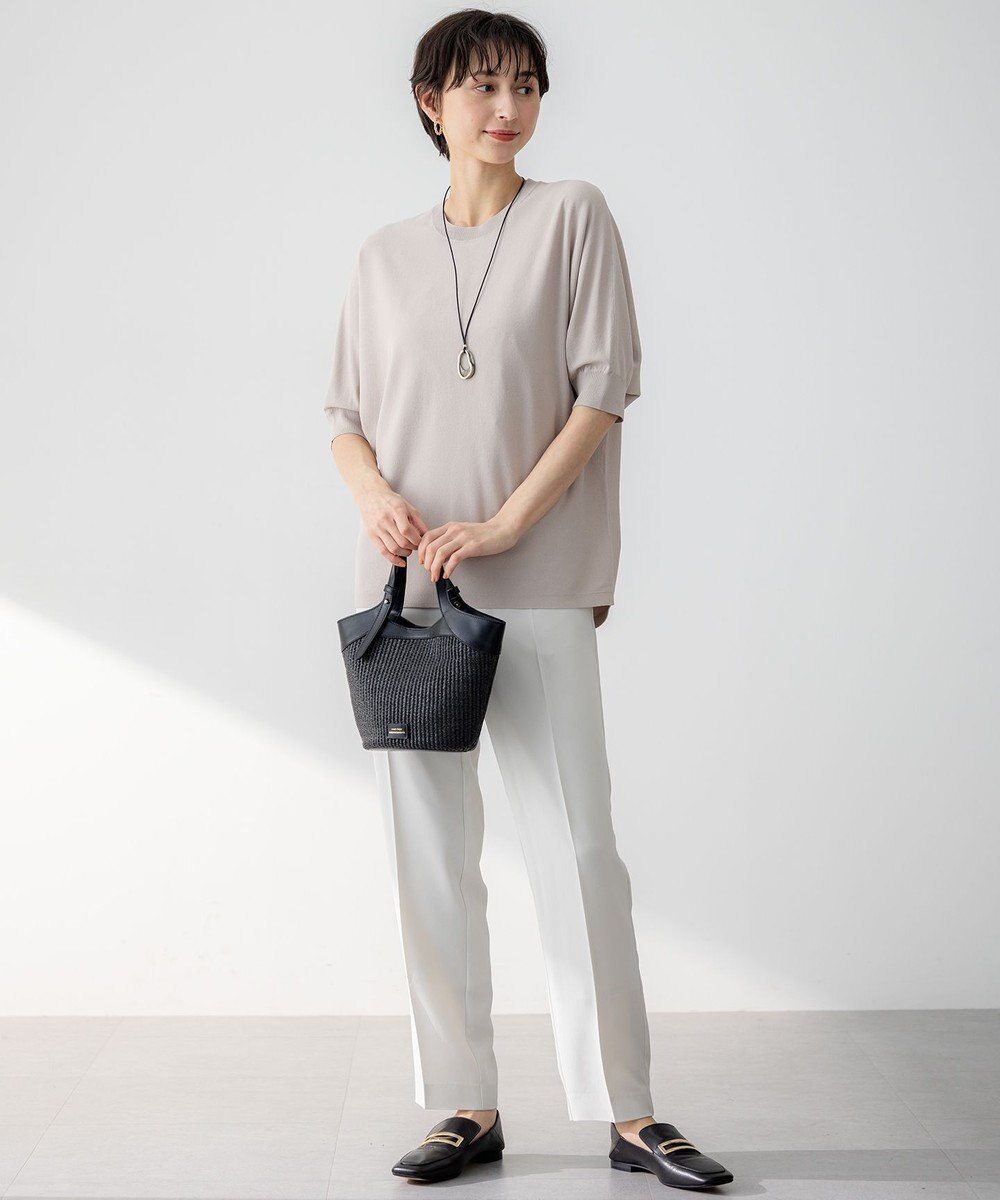 23区 S 【洗える】レーヨンポリエステルストレッチ ドルマン ニット 