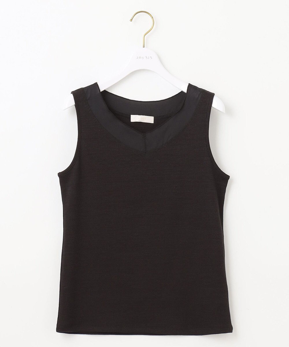 ANY SIS シアーコンビテレコ タンクトップ 