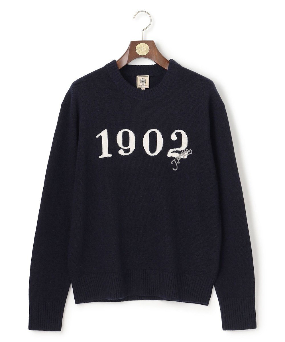 J.PRESS MEN 【NYUZELESS】1902 クルーネックロゴ ニット 