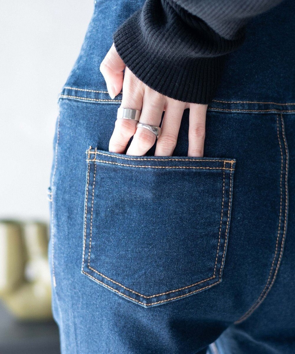 WEGO ハイウエストストレッチデニムフレアパンツ 